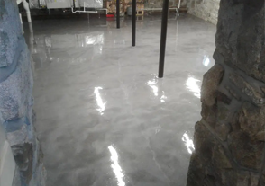 Basement Flooring, Metallic Epoxy, Color Manatee
